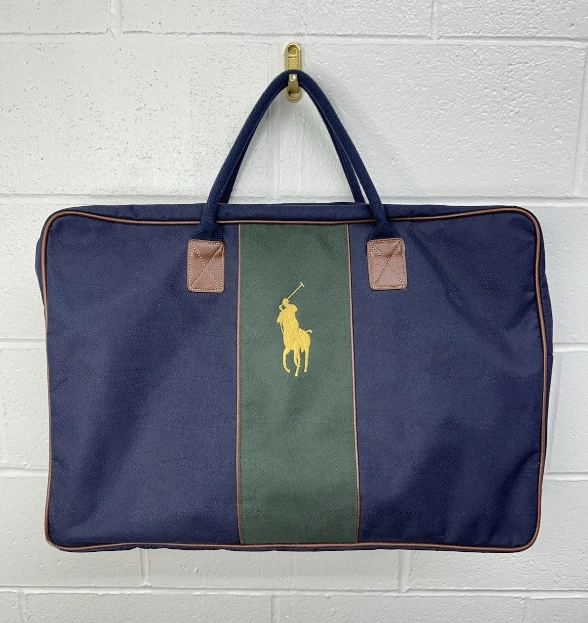 Vintage Polo Ralph Lauren Fragrance Navy Blue Horse Logo Duffle Bag