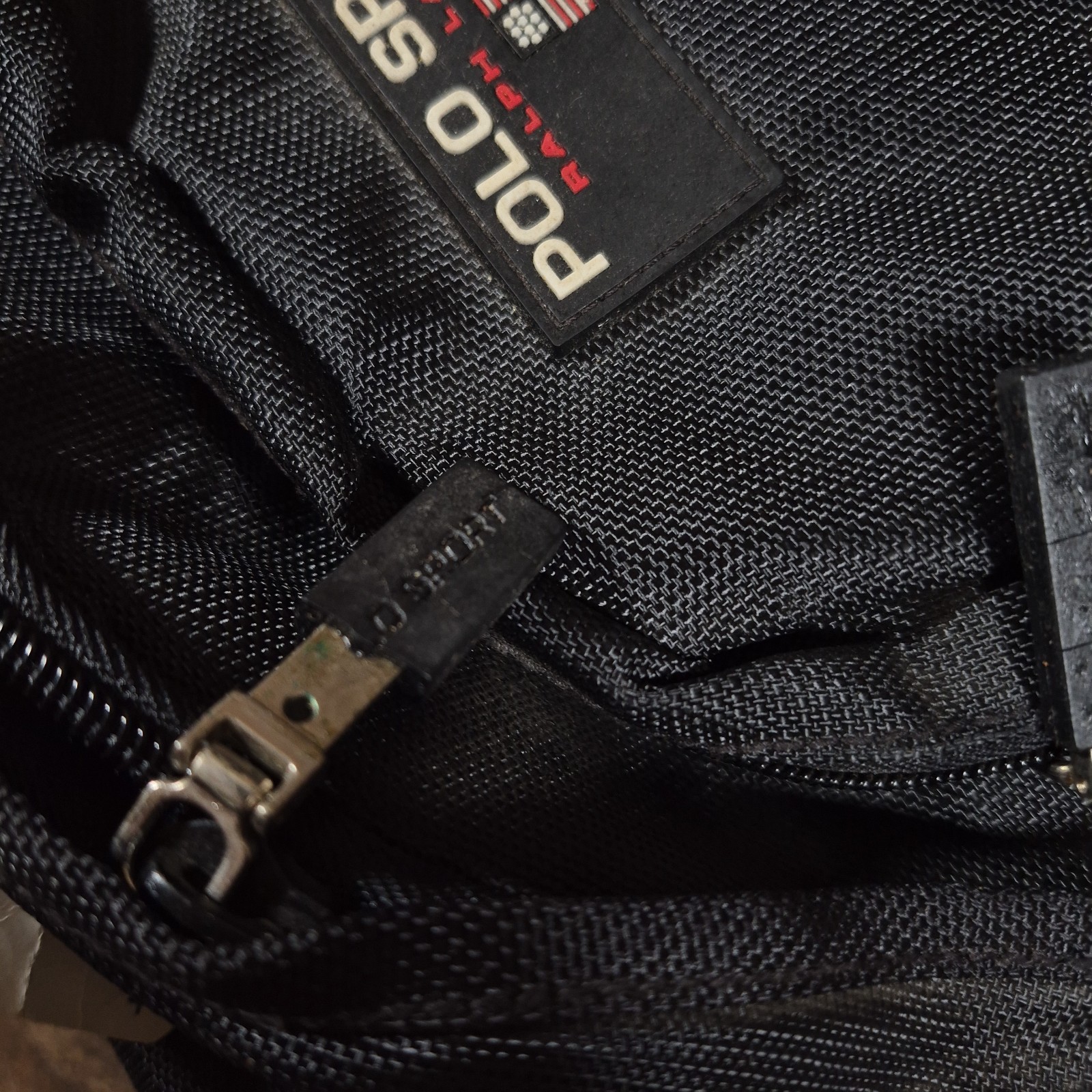 Vintage Polo Sport Ralph Lauren Navy Backpack USA Flag Logo 90s Nylon