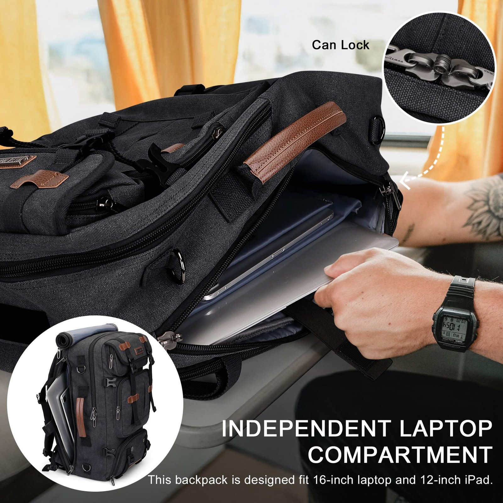 Travel Backpack for Men 40L Large Carry-on Airline Approved Convertible 3 in …