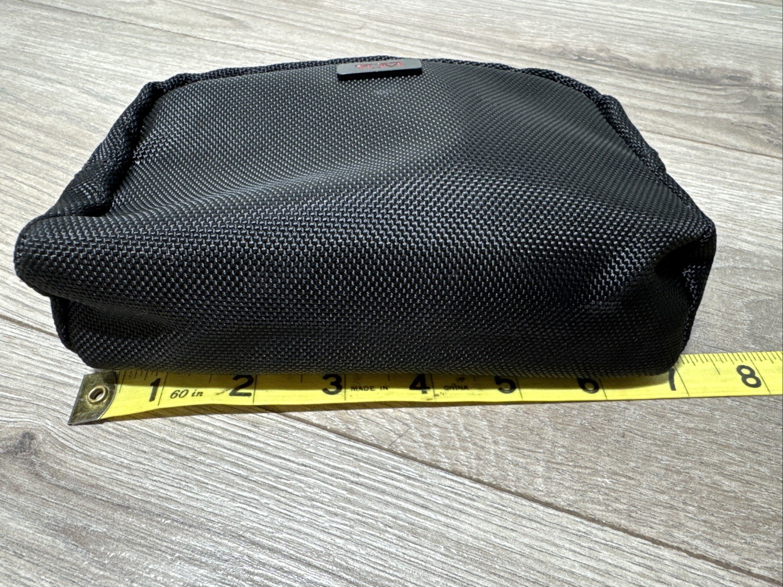 Tumi Delta Accessory Pouch Bag Zip Case Black Makeup Toiletry Travel Eye Mask