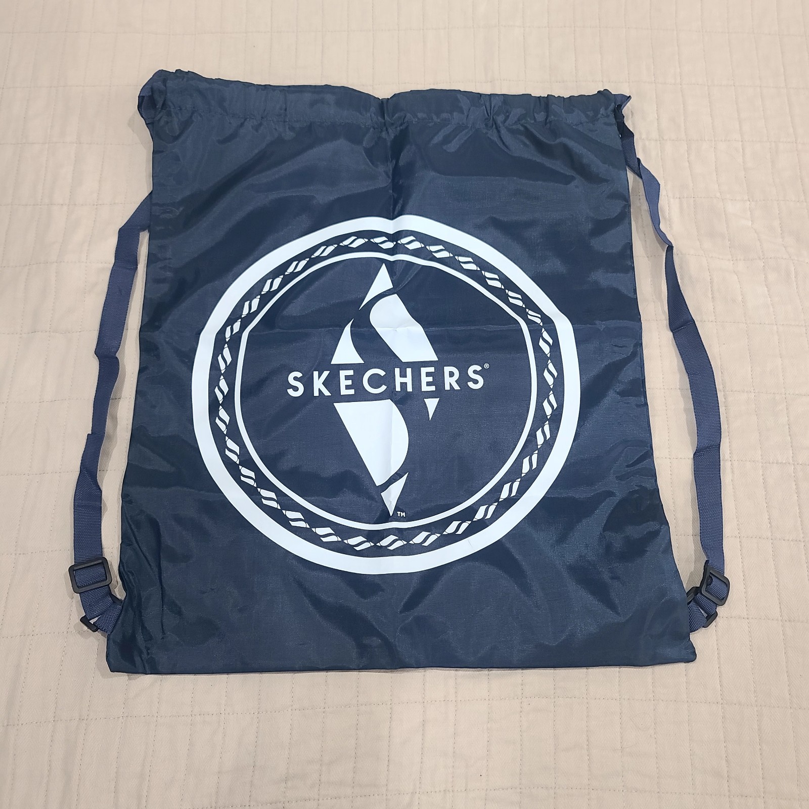 Navy Blue Skechers Packable Nylon Adjustable Drawstring Backpack 16″x20″