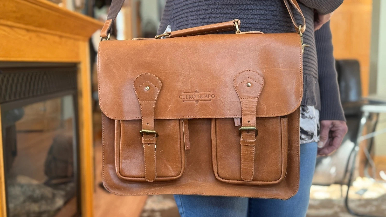 Cuero Guapo New With Tags Handcrafted Leather Briefcase Messenger Bag Laptop