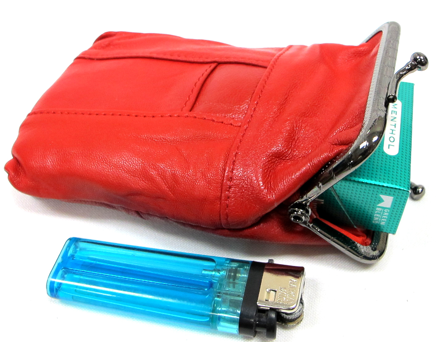 Soft Leather Cigarette Holder Case Lighter Pocket Snap Top Closure Fit 100’s 84s