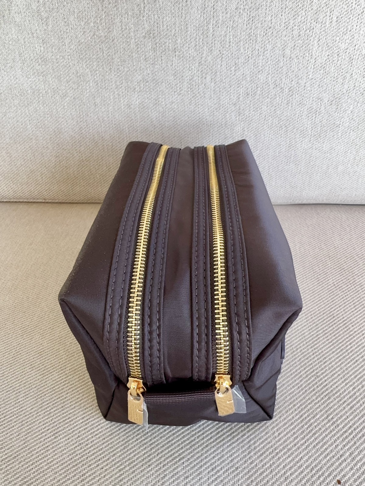 Burberry GWP Men’s Double Zip Toiletry Bag Large Travel Cosmetic Pouch Dark Brow
