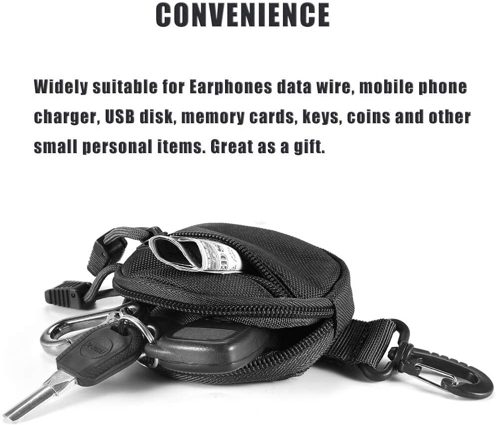 Military Compact EDC Utility Pouches Mini Coin Purse Keychain Pocket Waist Pack