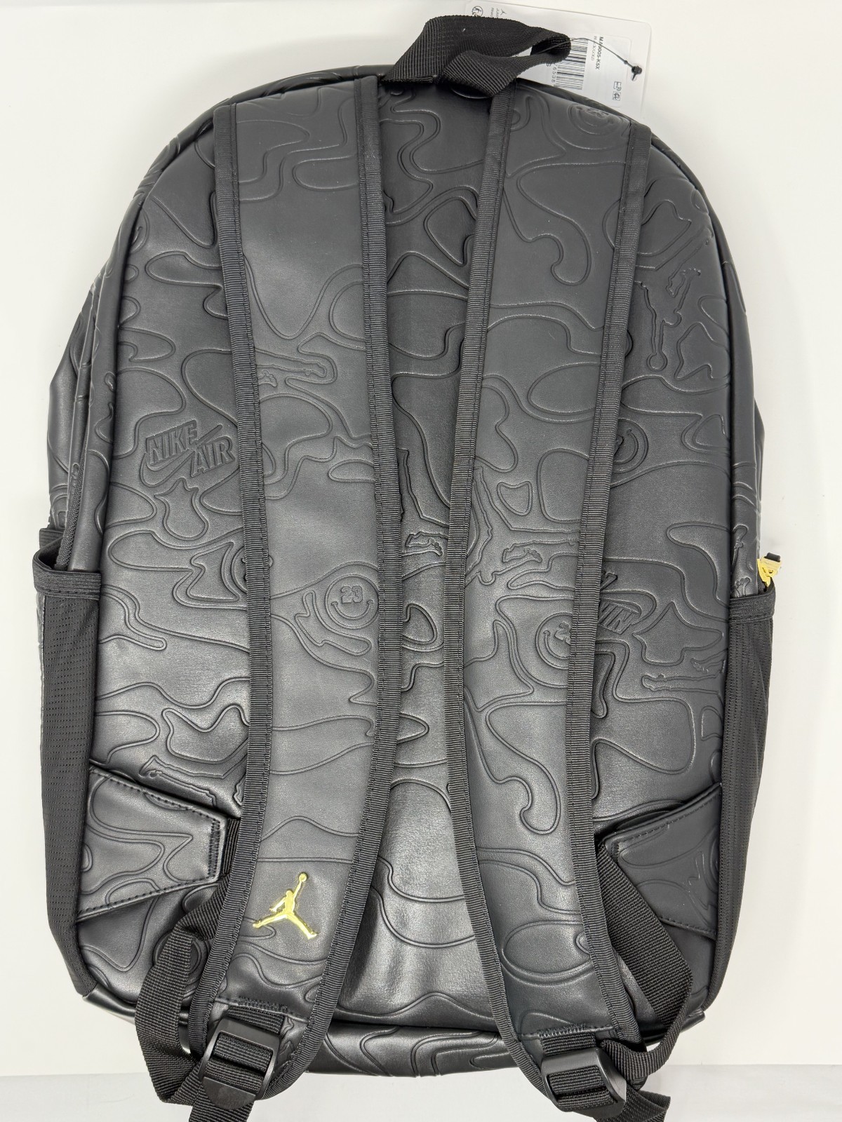 Jordan Topographic Borough Backpack Leather Black Metal Jumpman MA9005-K5X NWT