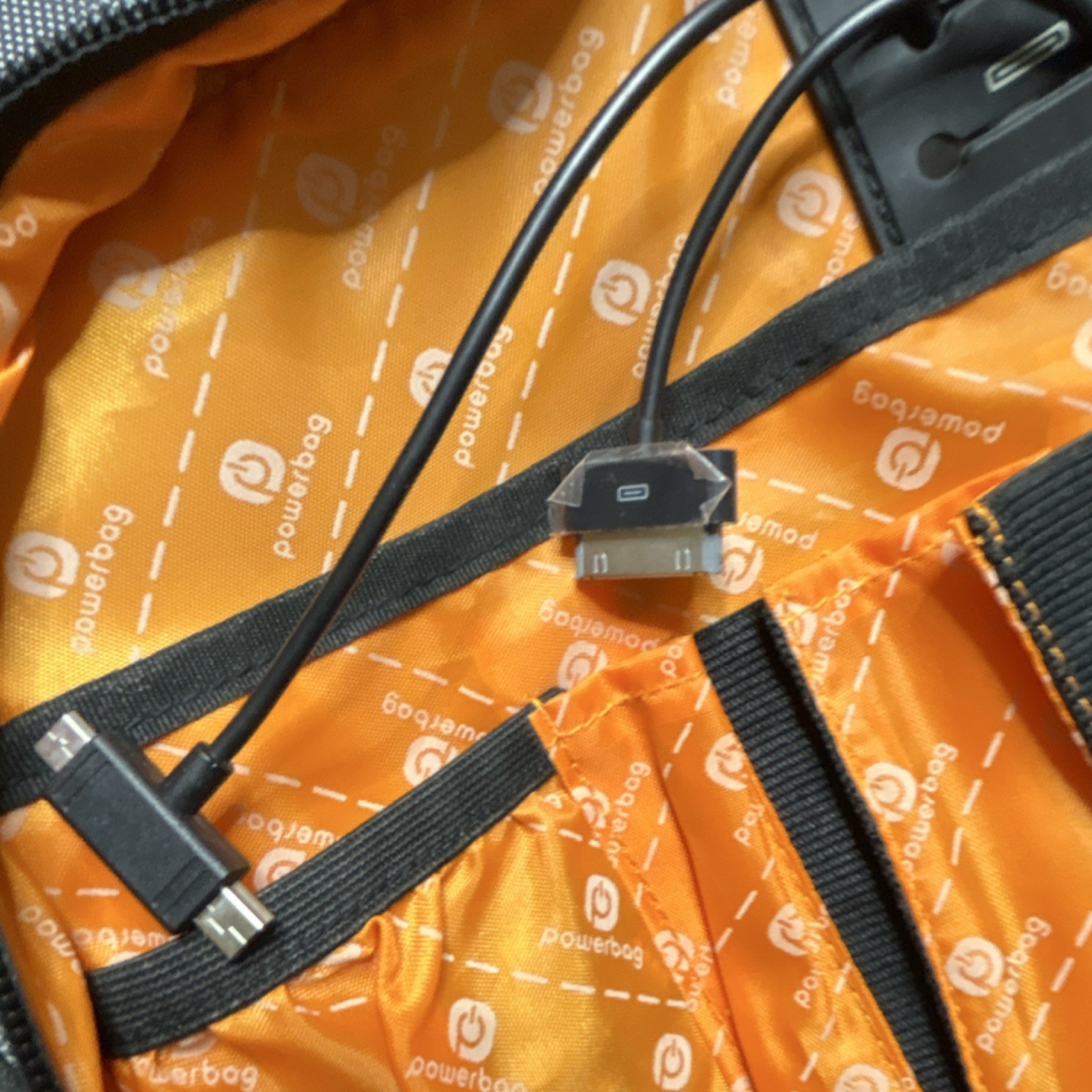 Powerbag Gray Sling Backpack Crossbody w/ Powerbank, Zip Pockets Travel