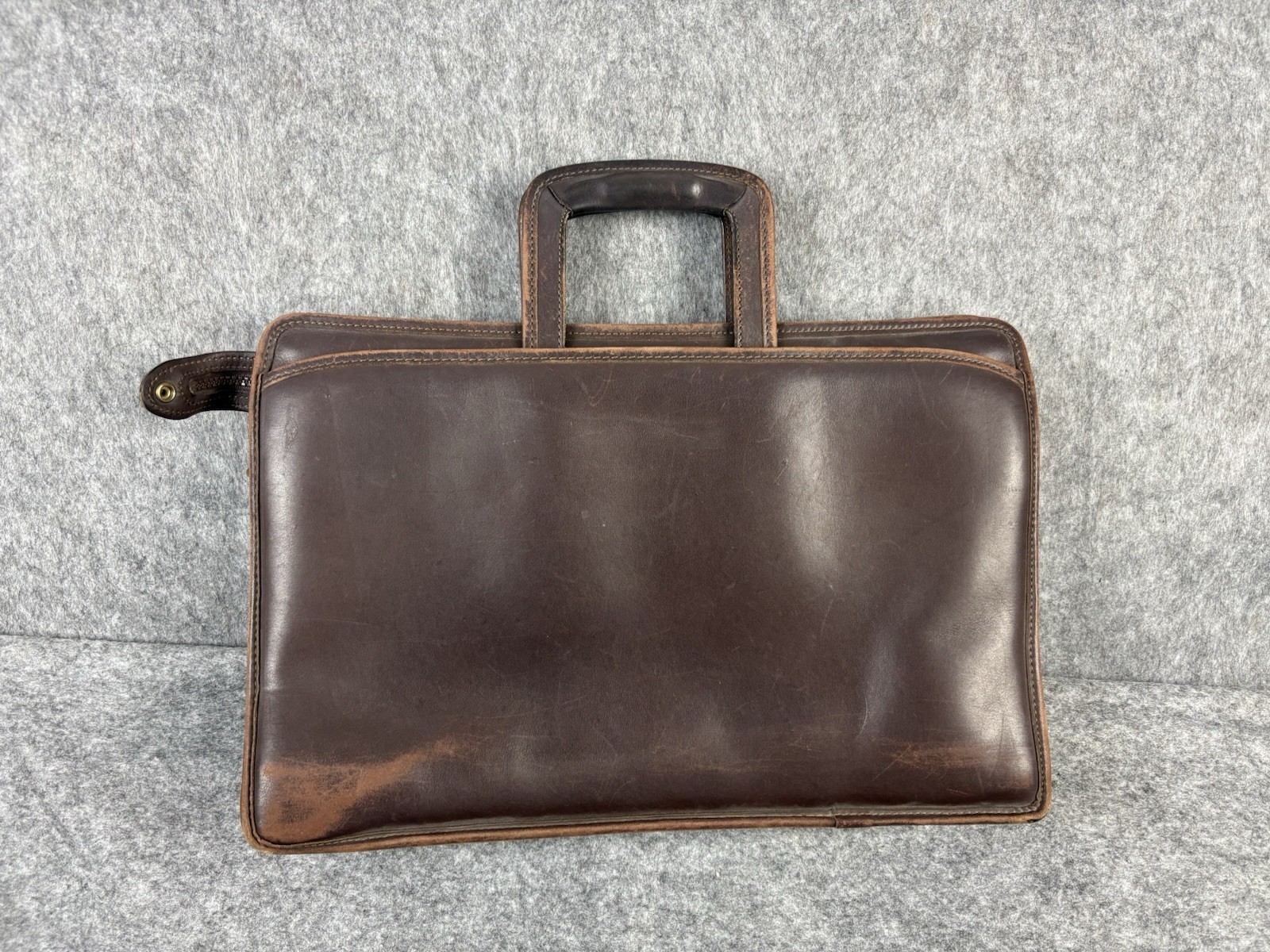 Jack Georges Leather Top Handle Briefcase brown Work Laptop Shoulder Bag