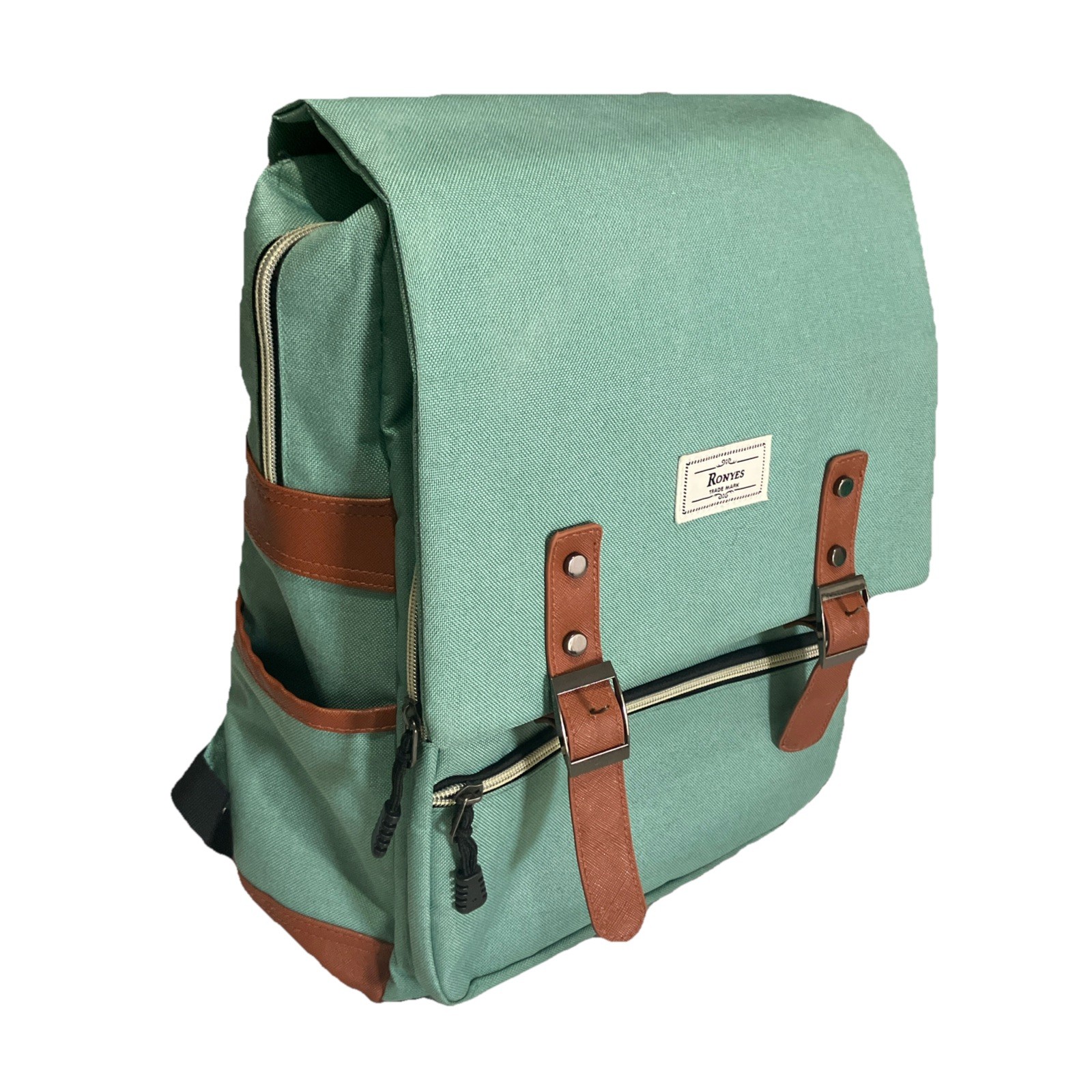 Ronyes Unisex Laptop Backpack Travel / College Mint Green 16x12x6