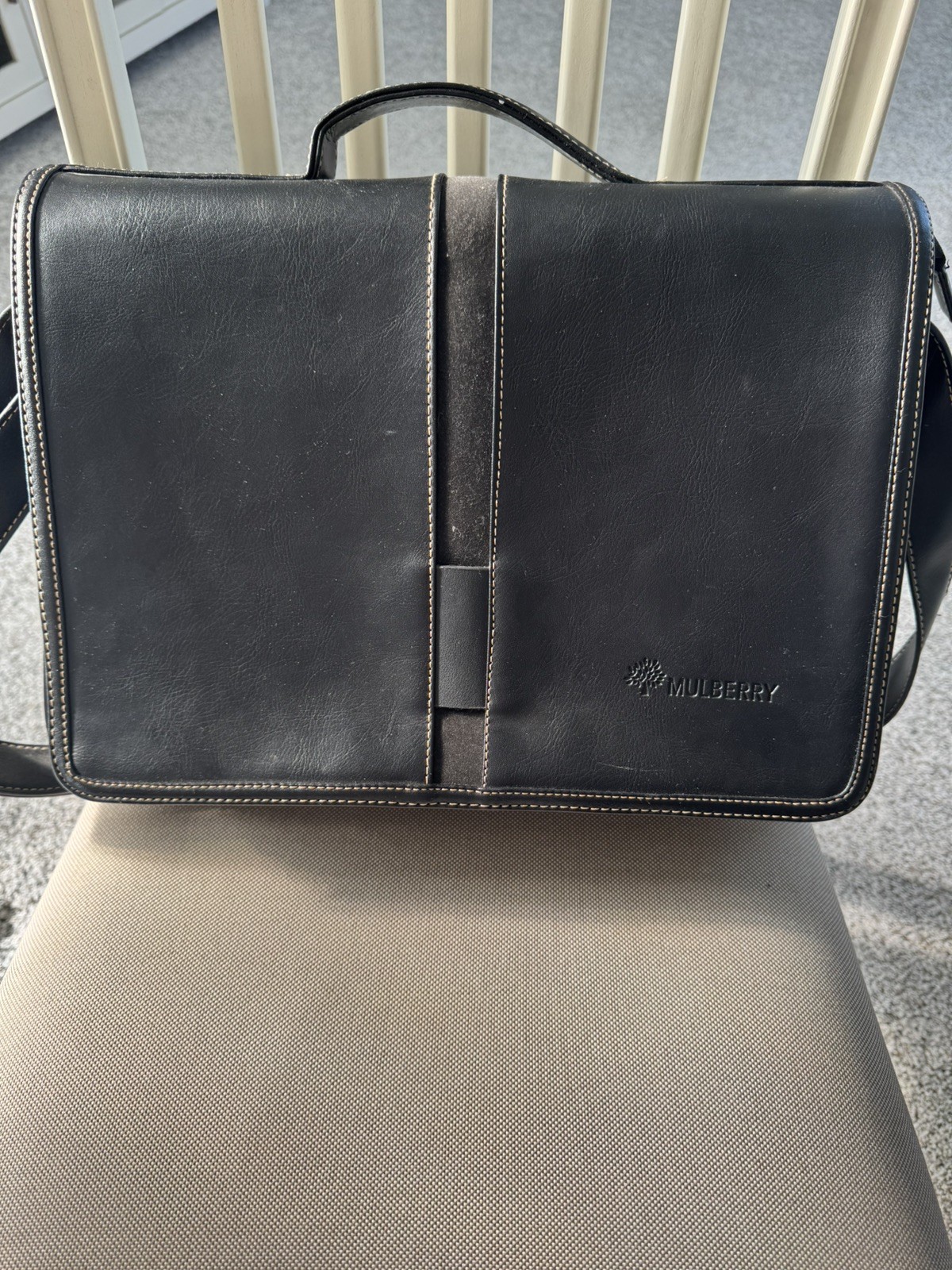 Mulberry Black Leather Briefcase