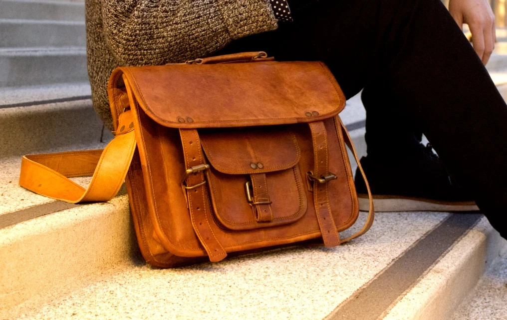 1 New Men’s Bag Leather Satchel Laptop Messenger Leather Briefcase Shoulder Bag