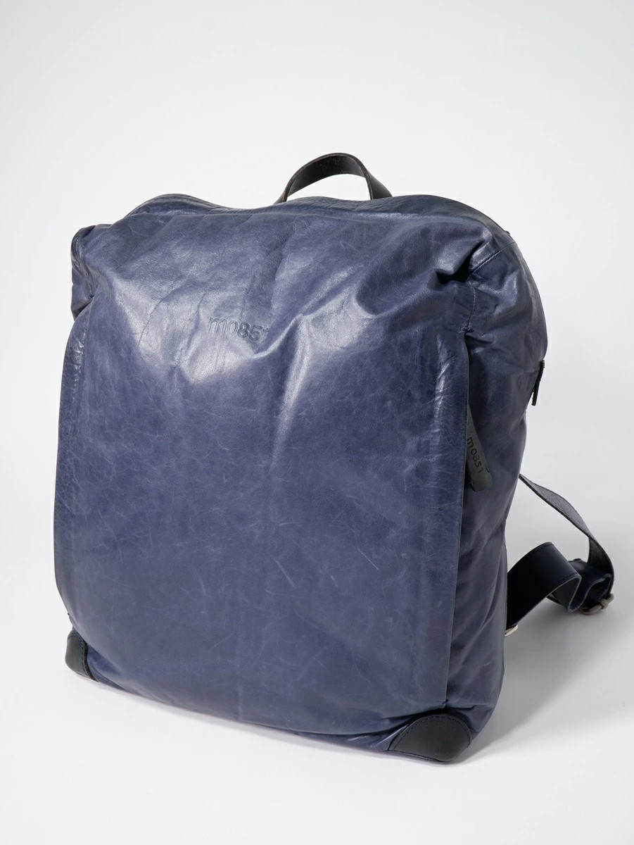 m0851 Aniline Leather Backpack Navy 39cm x 37cm x 12.5cm Used