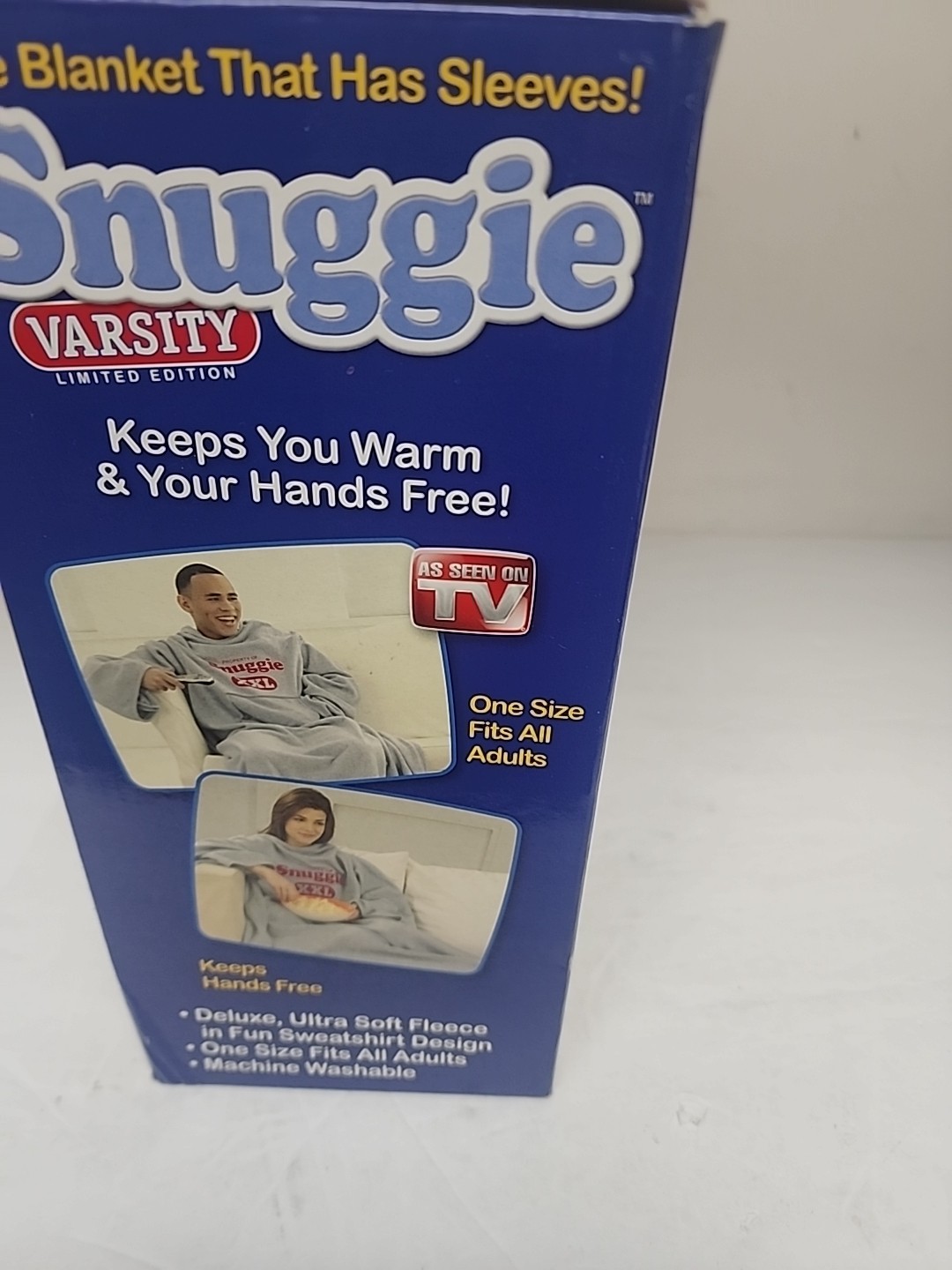 Adult Snuggie Varsity XXL One Size Fits All As Seen On T. V. Adults Gray New!!!