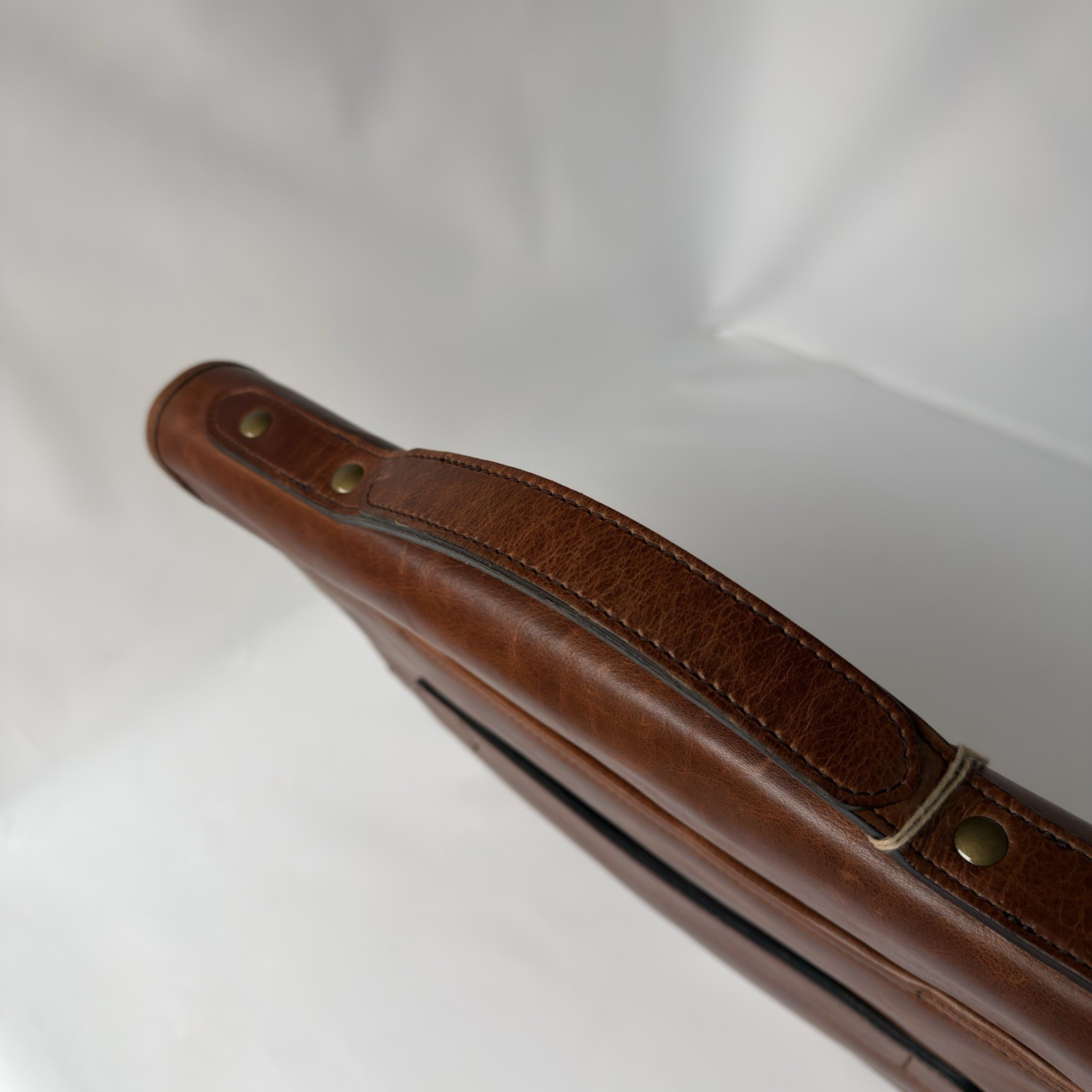 Tecovas Men’s Bartlett Messenger Cognac Brown Cowhide Handmade Leather Bag