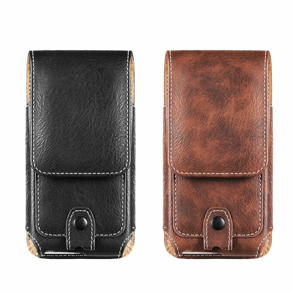 Cell Phone Case Pouch Holster w/ Belt Loop Metal Clip for Universal Smartphones