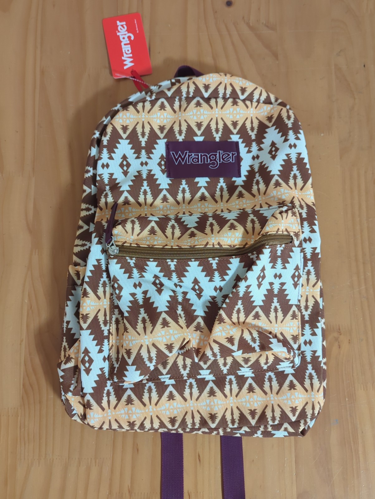 Wrangler Aztec Print Brown Backpack Bag WG2000 12 x 17 Inches