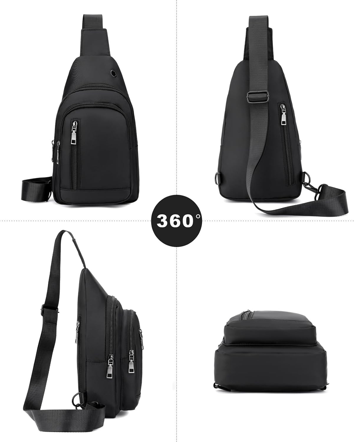 Sling Bag Crossbody Backpack for Men Women Small Purse Chest Shoulder Bag for Tr