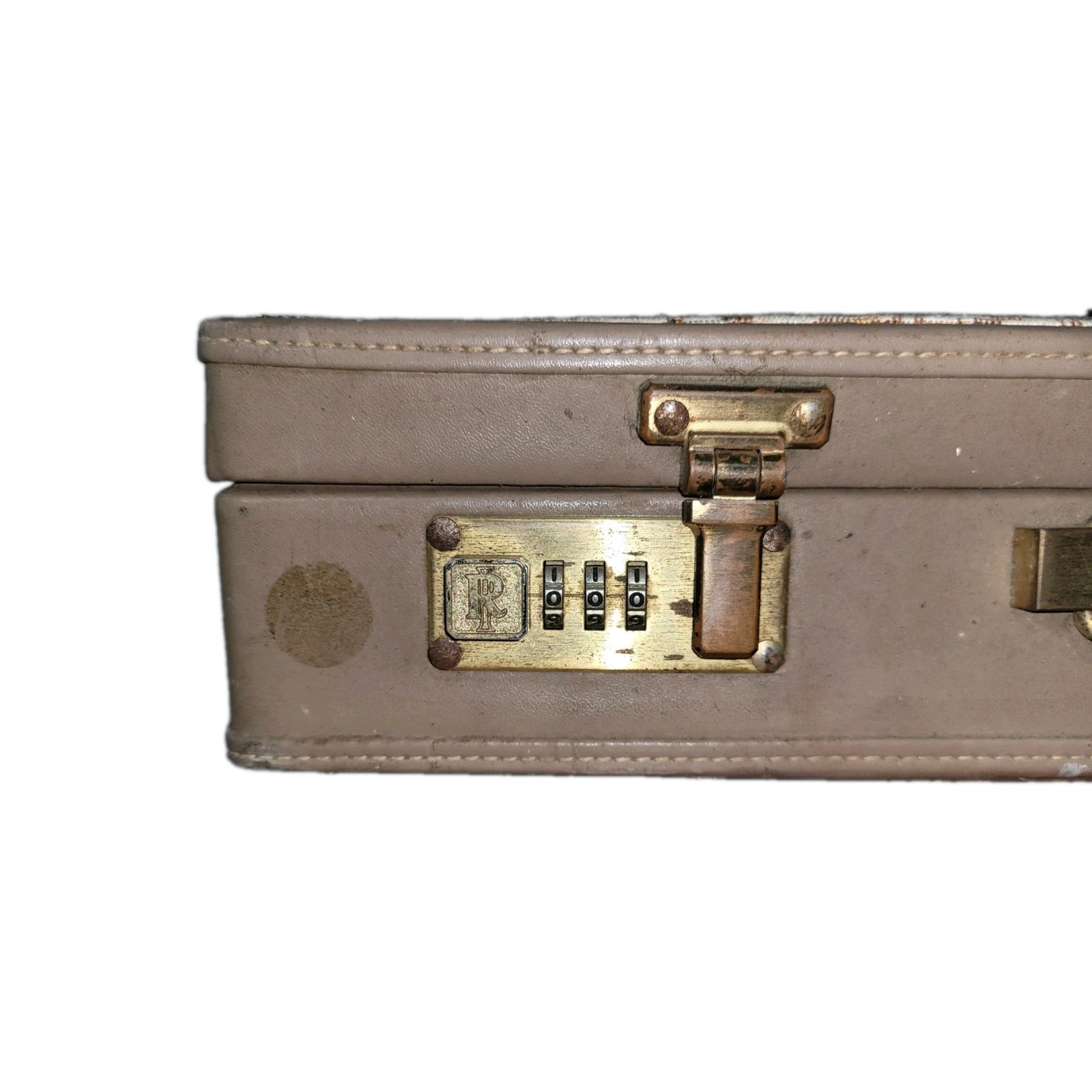 Vintage Floral Tapestry Hard Shell Briefcase Attache Case Brass Combination Lock