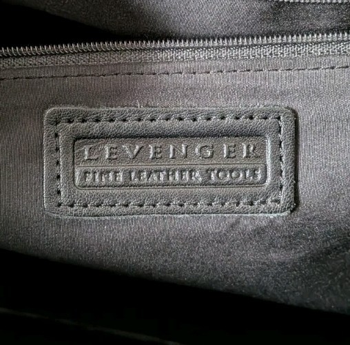 Levenger Black Fine Leather Tools Briefcase w/ Shoulder Strap