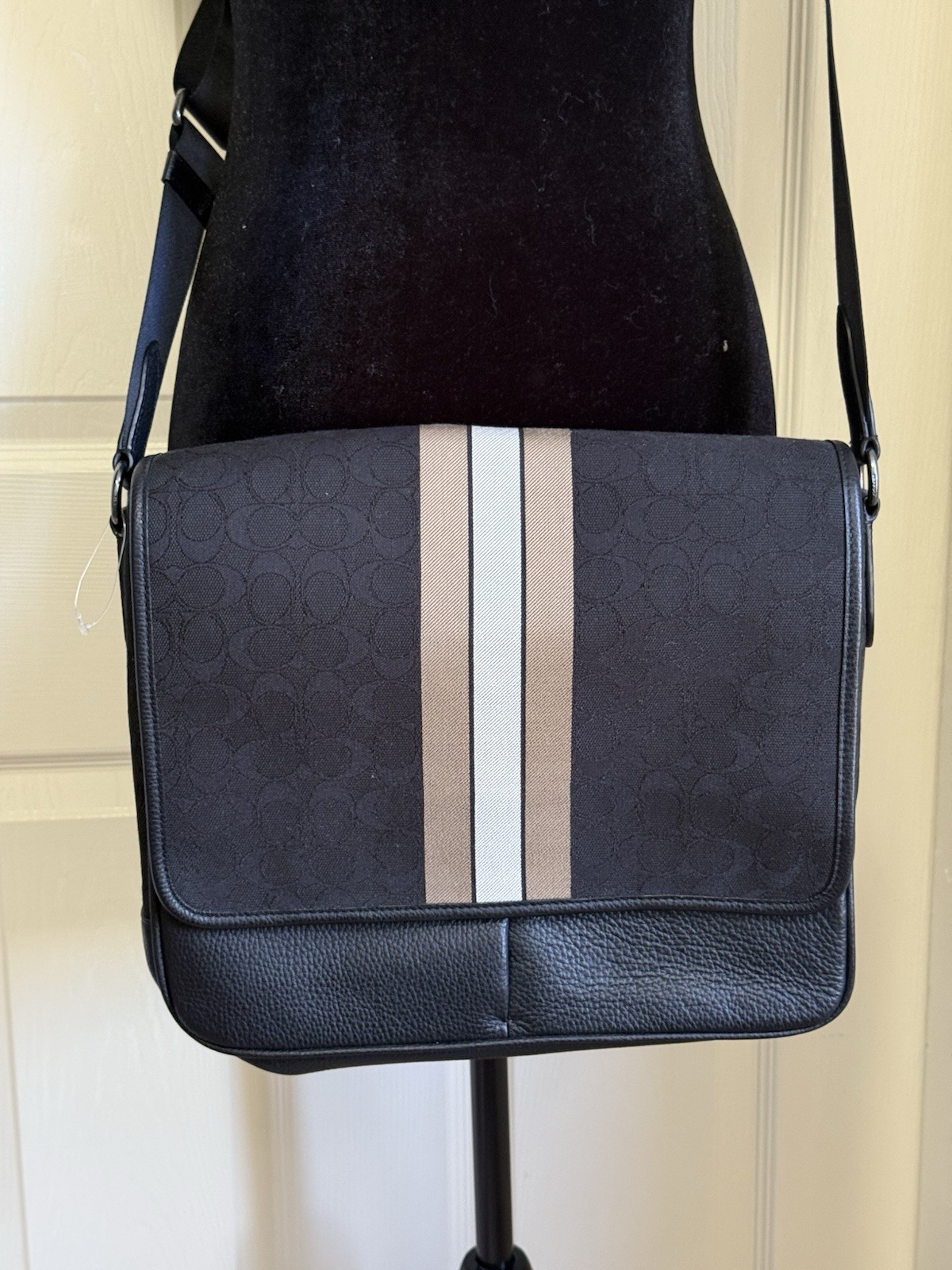 NWOT Coach Thompson Small Map Bag | Signature Jacquard With Stripe