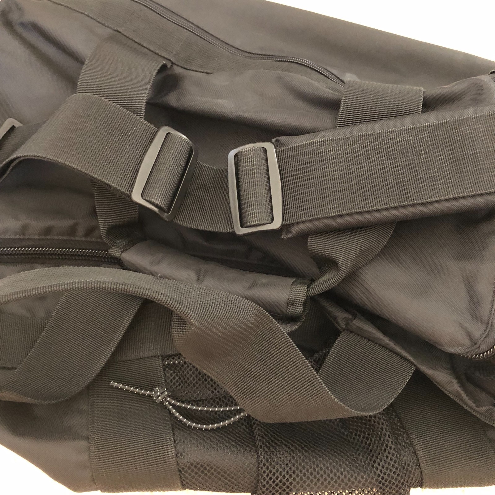 Vintage Gap Duffle Bag Black Nylon Double Handles & Strap