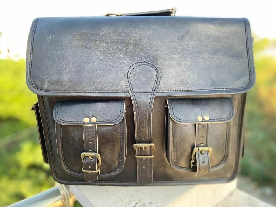 Men’s Genuine Leather Laptop Sleek Bag Business Briefcase Vintage Satchel