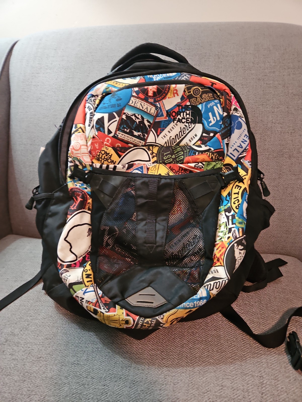 The North Face Hiking Trail Backpack Nylon Multicolor Stamped Camping Denali Bag
