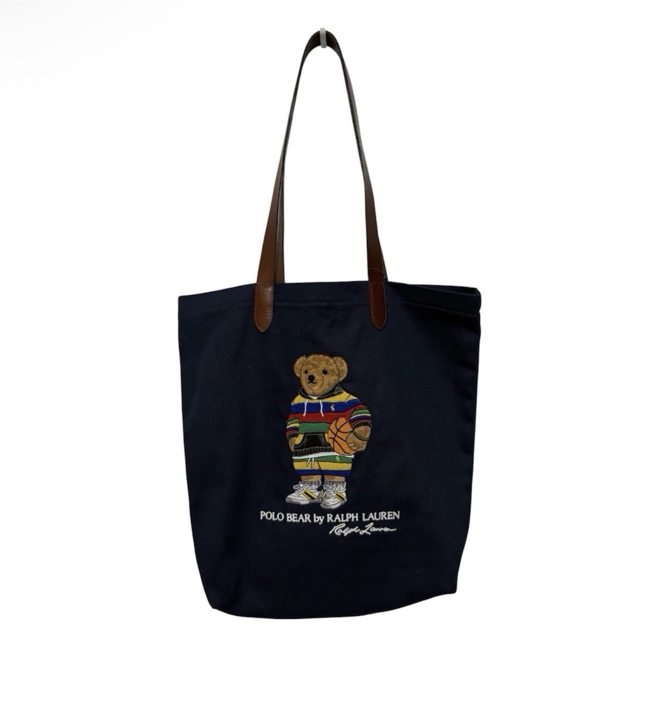 Men’s/Unisex Polo Ralph Lauren BASKETBALL BEAR Cotton Twill Embroidered Tote Bag