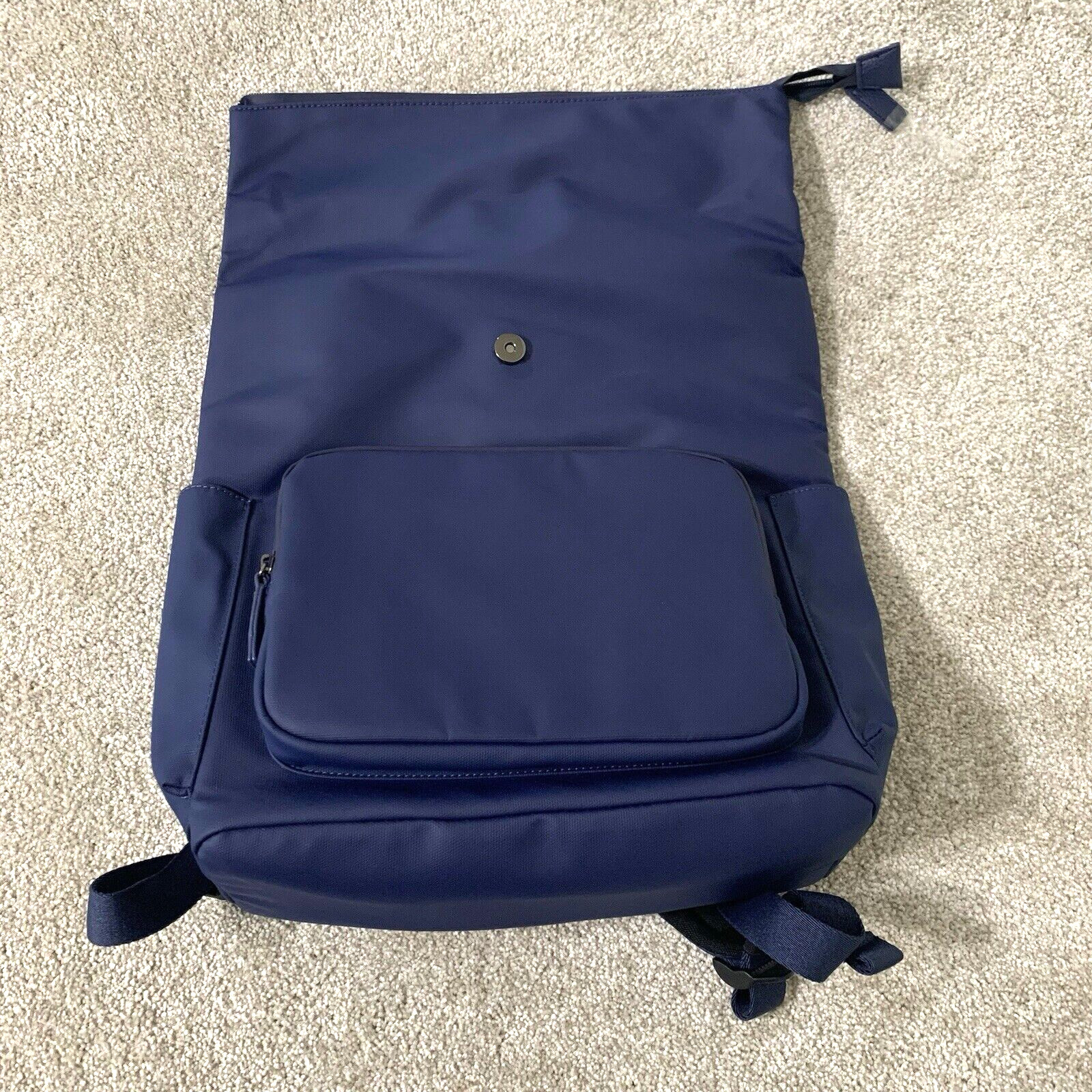 INC International Concepts Roll Top Backpack Laptop Sleeve Navy Blue MSRP $80