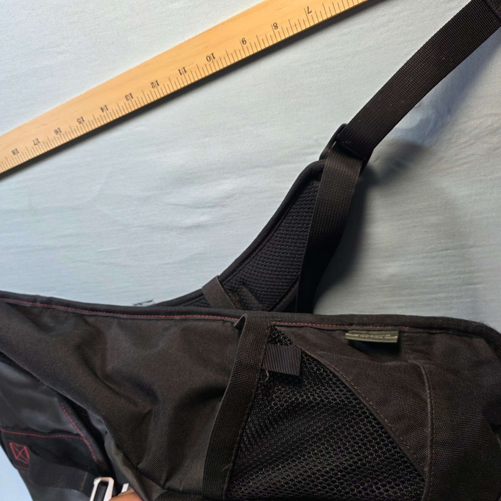 Timbuk2 San Francisco Spire Laptop Backpack Black Red Trim Roll Top Commuter Bag