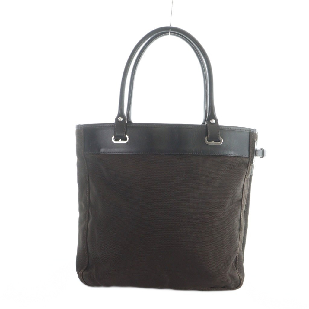 BALLY Tote Bag Men’s Canvas Leather Brown AB Vintage 13.4in x 15.7in