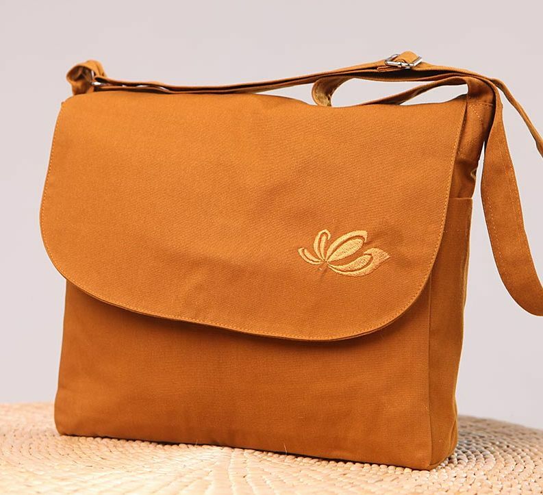 China Canvas Buddhism Buddha Zen Small Bag Shaolin Monks Kung Fu Embroidery Bag