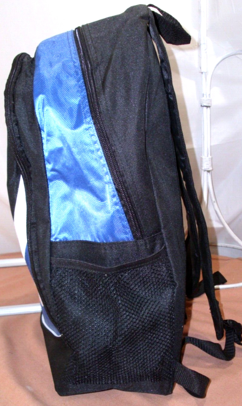 HIT PRODUCTS Backpack Zippable Pockets Adjustable Straps Agropur Black/Blue