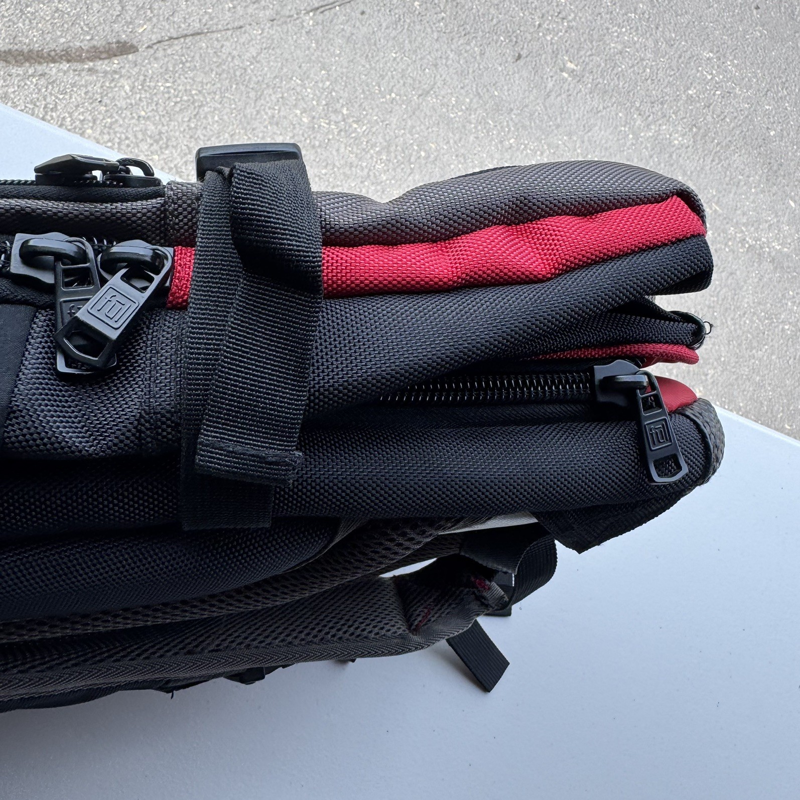 FUL Laptop Backpack 17” Black Red Multi Pocket Travel Work School Bag
