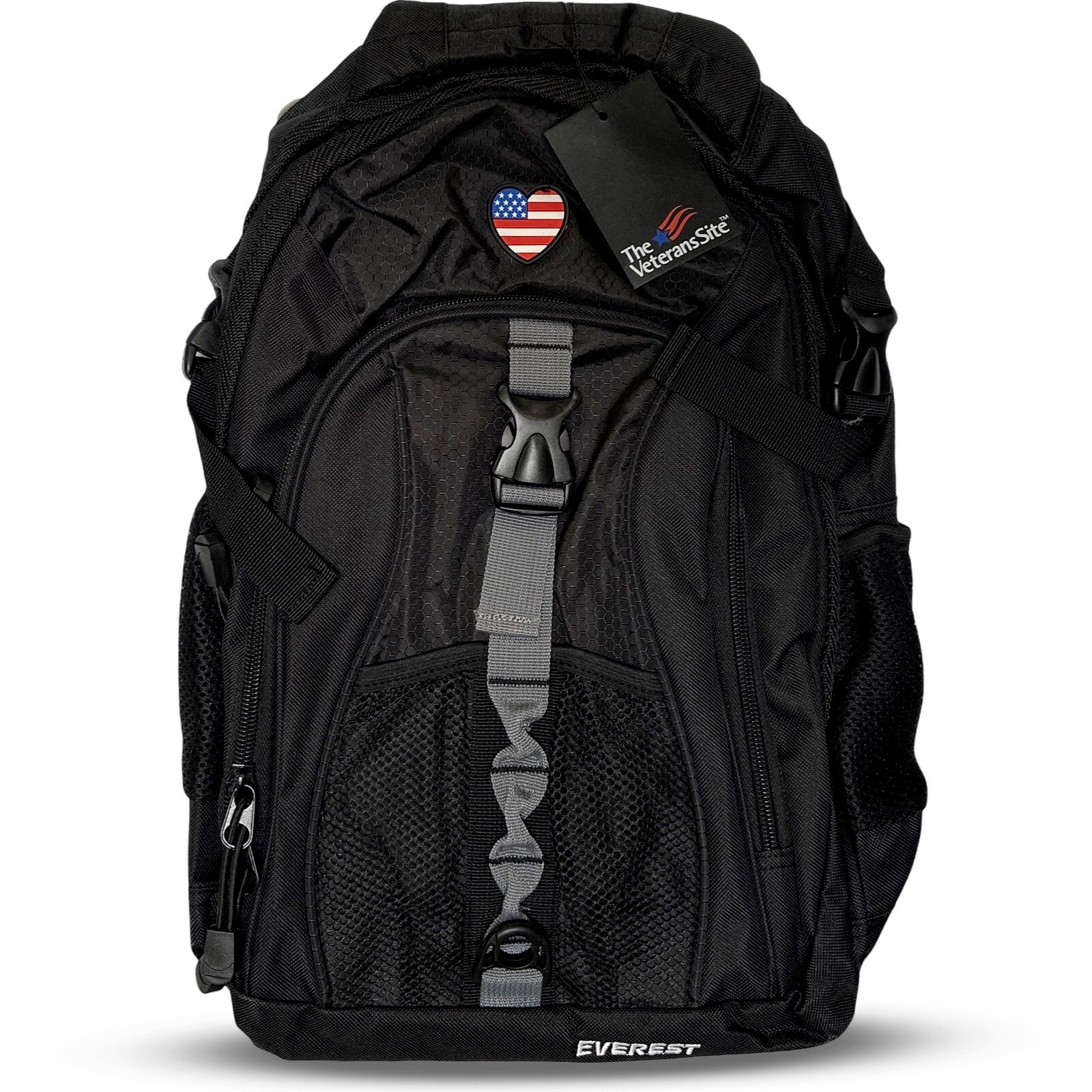 Everest Backpack Book Bag USA Heart Back to School Classic Two-Tone NEW