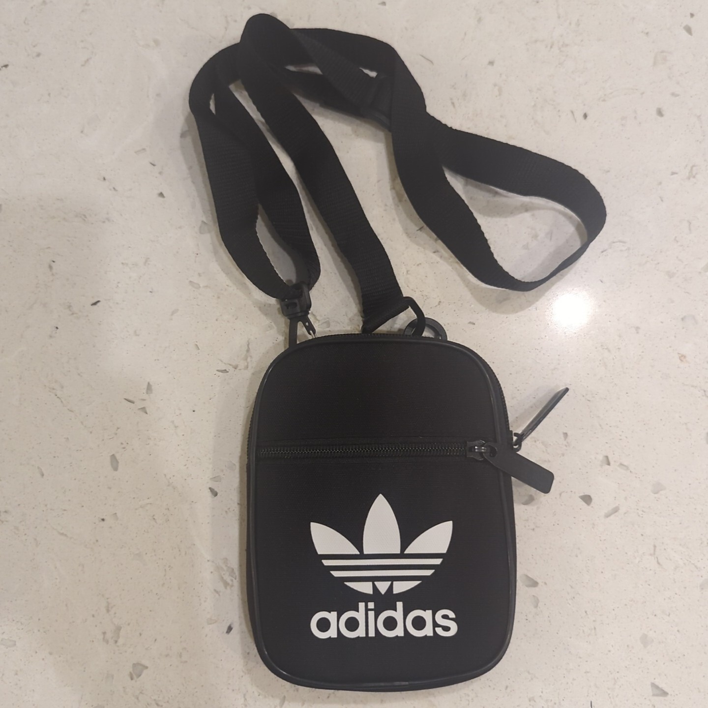 Adidas Originals Black Linear Core Festival Crossbody Bag One Size