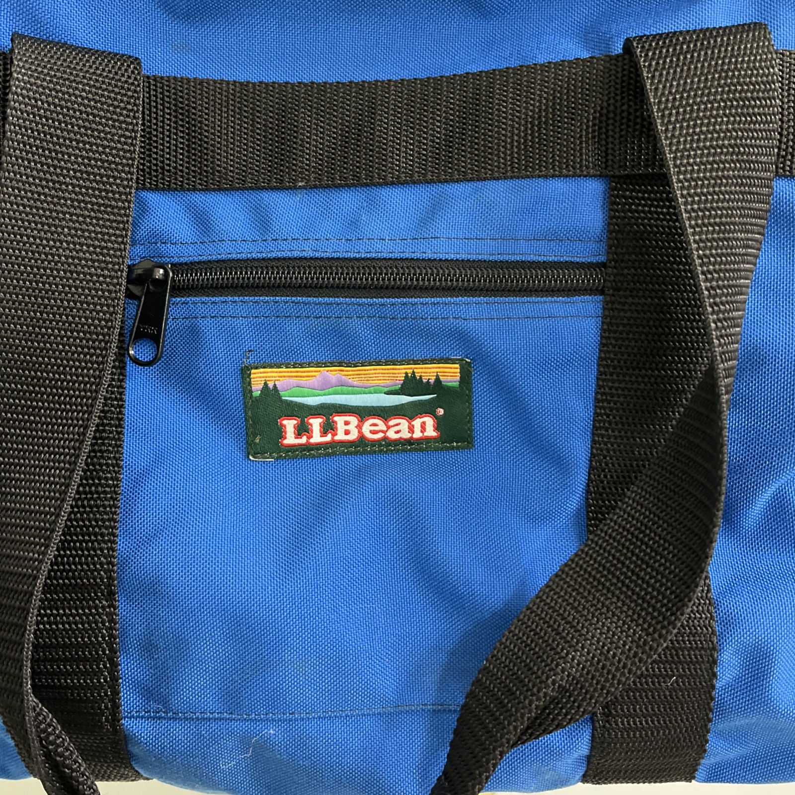 L.L. Bean Blue Fabric Zip Around Outdoor Adventure Duffle Bag