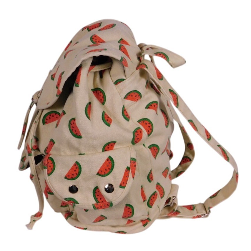 Canvas Watermelon Print Back Pack 3 outer 2 inner pocket adjustable Strap HG8203