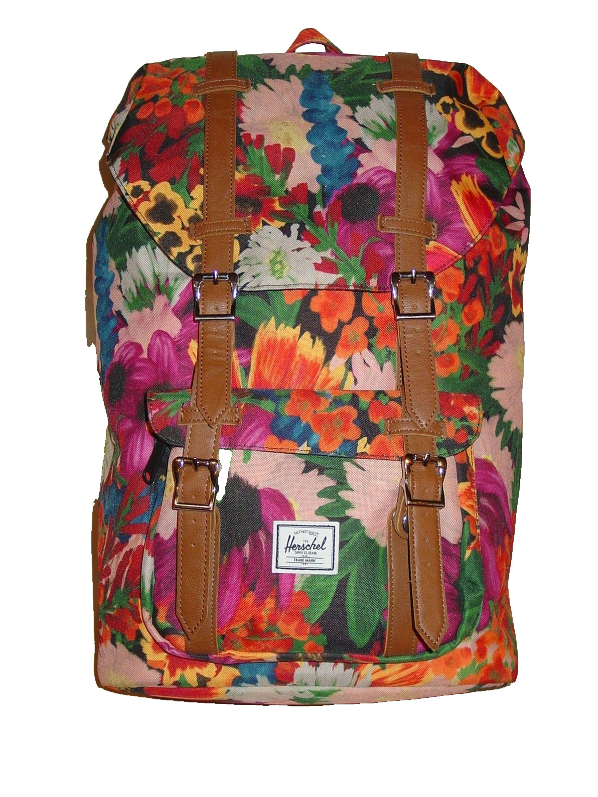 The HERSCHEL Supply Co. Floral Art Backpack Laptop Book Bag Padded Strap Fleece