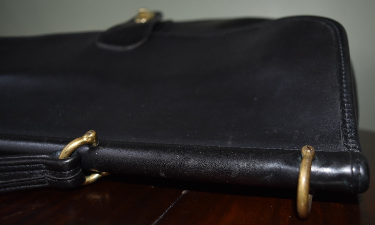 VTG Coach Beekman Brief Bag Briefcase Laptop Bag Black Leather Strap 5266 USA