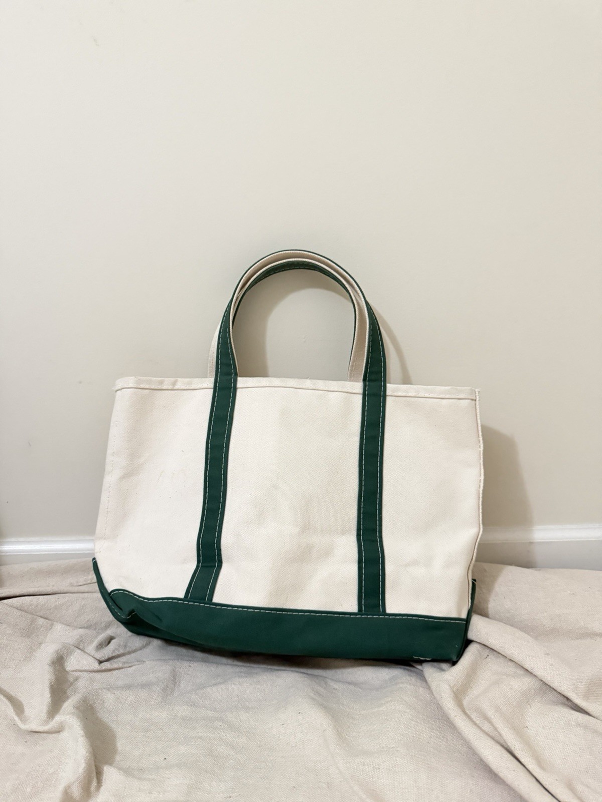 L.L. Bean Boat and Tote Bag Large Green Canvas