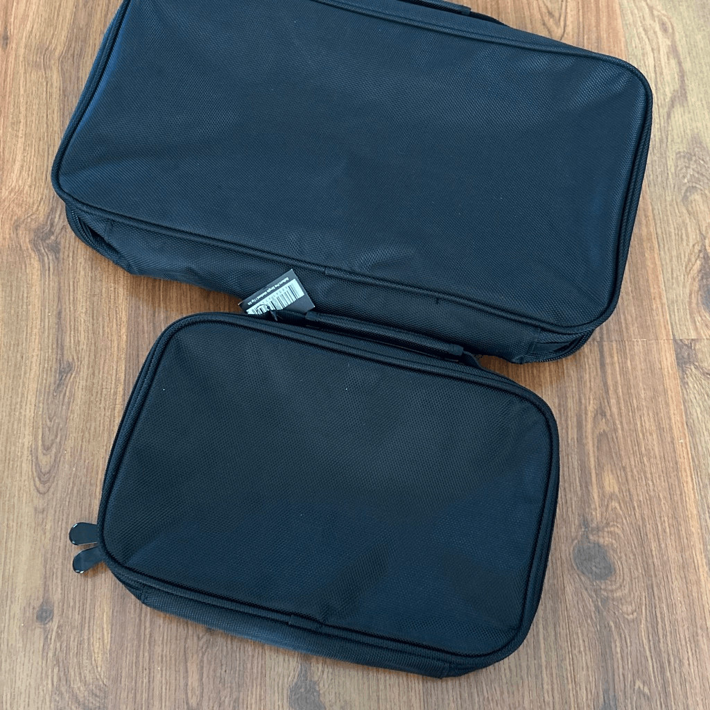 2 Bellami professional black and clear vinyl carrying case extensions cosmetic c