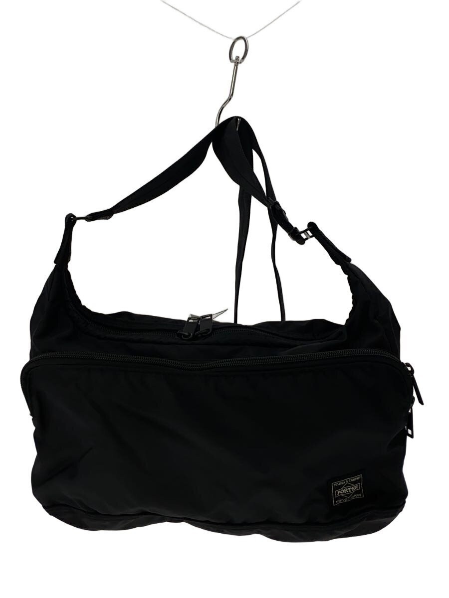 Authentic PORTER Flash Shoulder Bag Nylon Black 11cm x 23cm Compact Bag