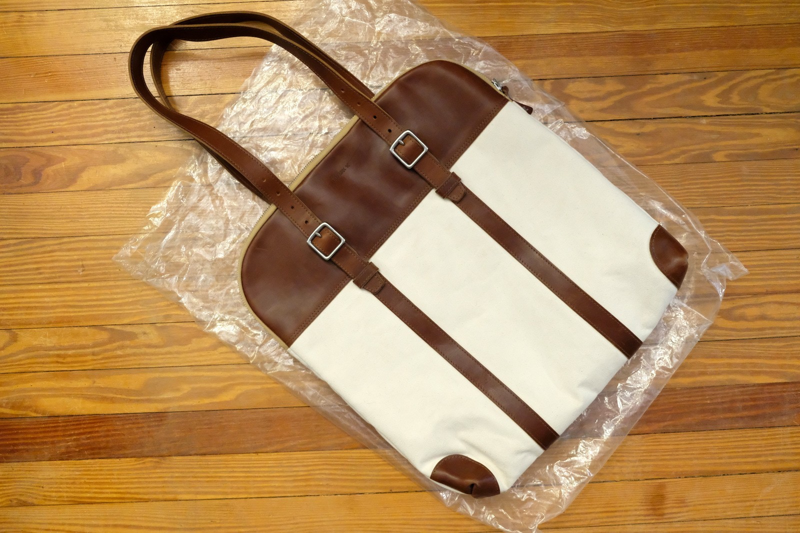 Billykirk Leather and Canvas Slim Padded Tote