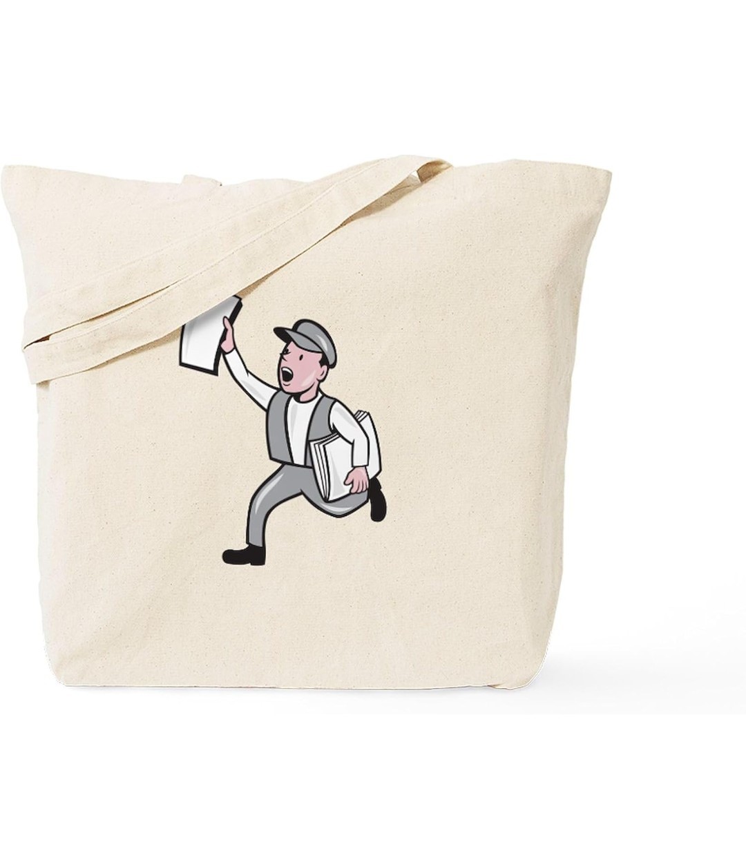 Beige Tote Bag Cartoon Graphic Print Casual Shoulder for Men