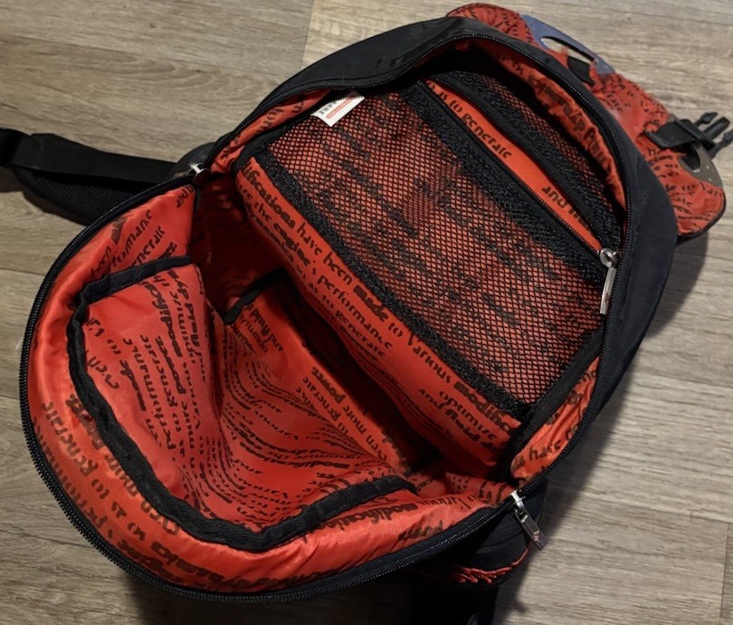 Ferrari Official Black/Red Backpack Graphic Print Zip & Buckle, Pockets