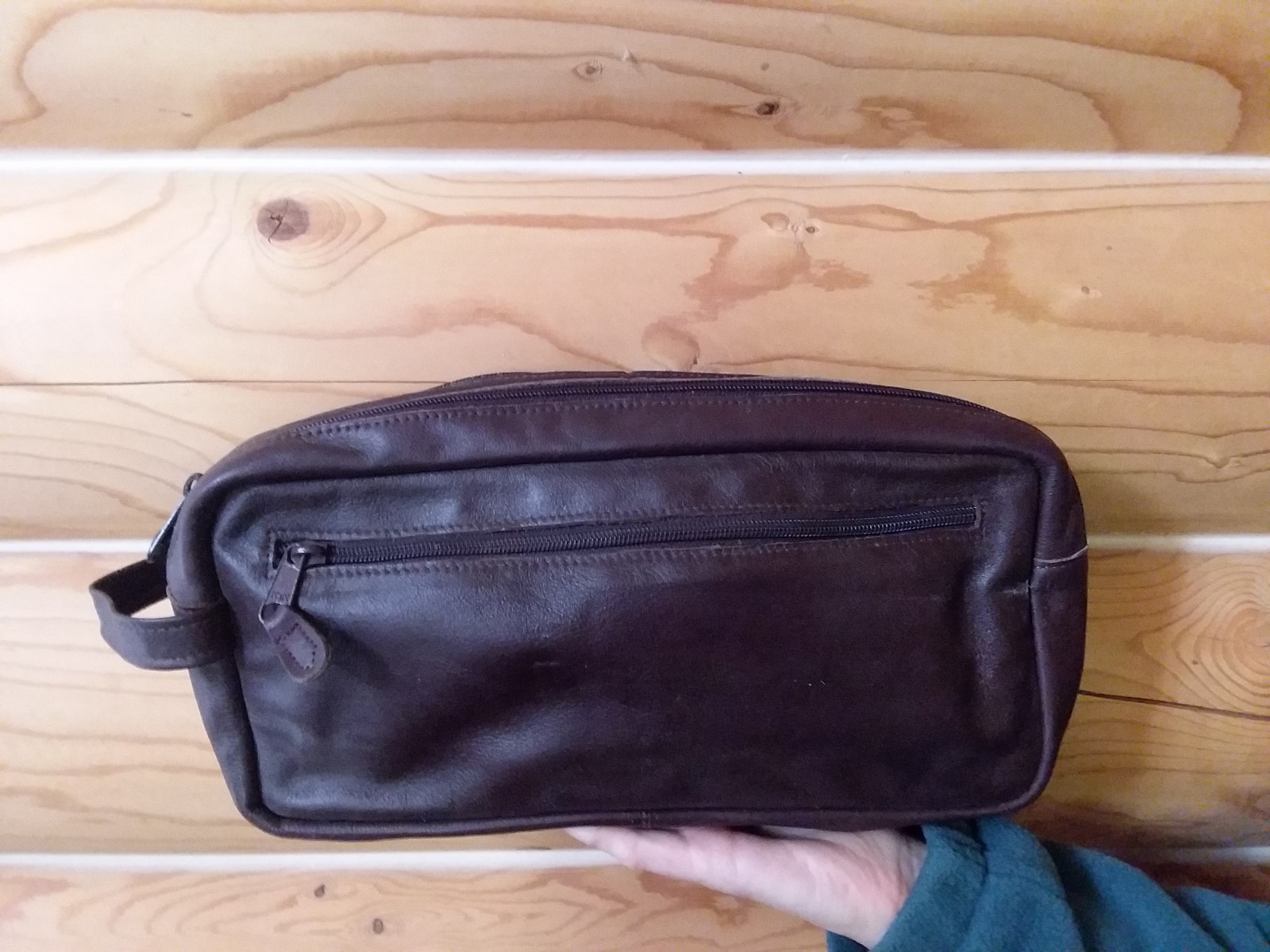 Mens Brown Soft Leather Travel Kit