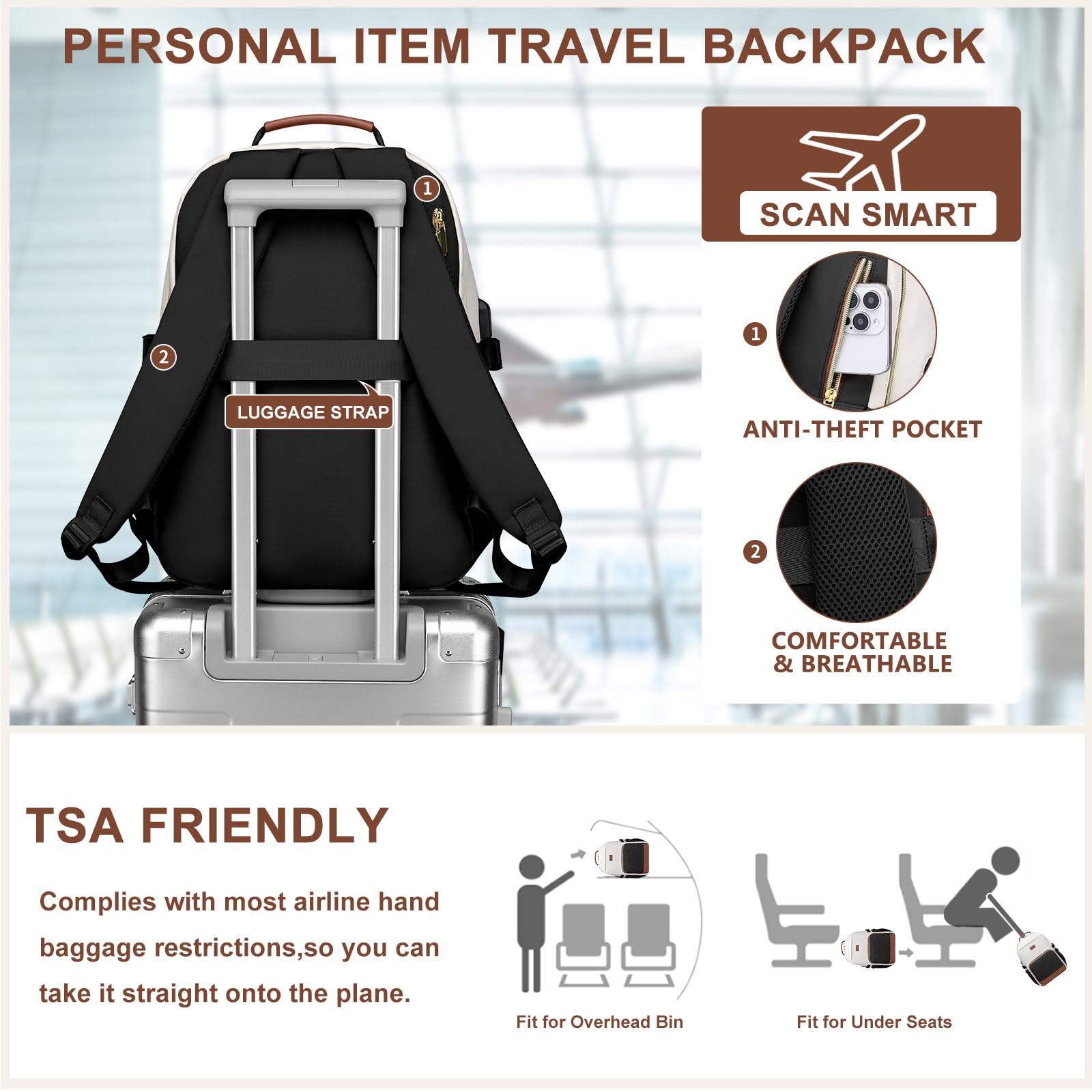 Laptop Backpack for Women Bookbag: 15.6 inch Work School Backpacks with Pouch…