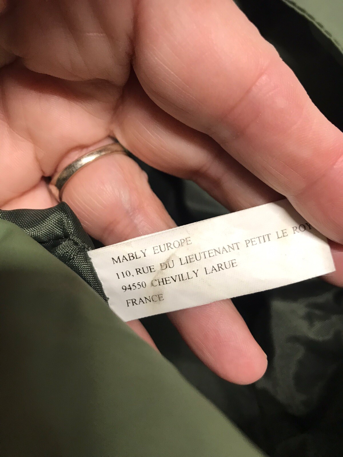 Hugo Boss Army Green Back Pack Nylon PVC 15” X 14” Bungee Button