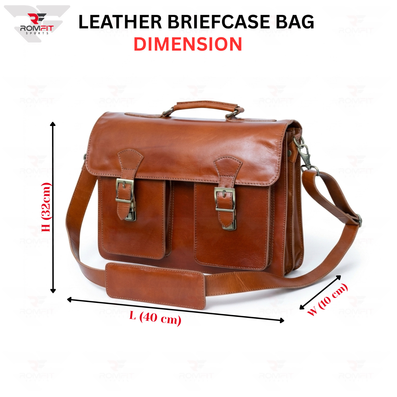 Leather Briefcase for Men – 15.6” Laptop Crossbody Messenger Bag, Business Work